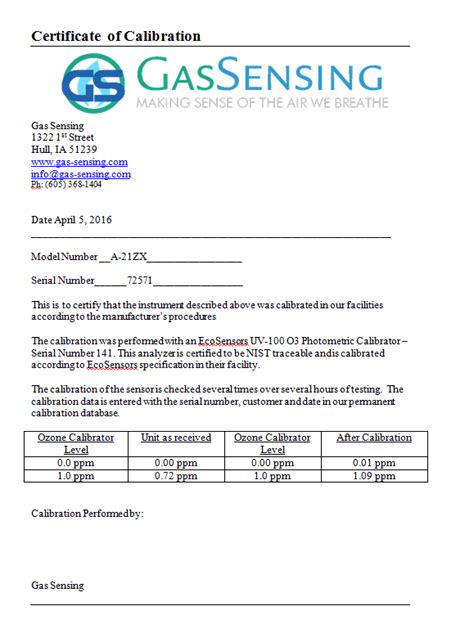 gas analyzer calibration certificate|gas monitor calibration near me.